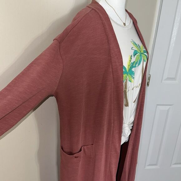 Free People S Babe I'm Yours Cardigan Style Long Sleeve Robe Dried Currant Wine - Picture 11 of 16